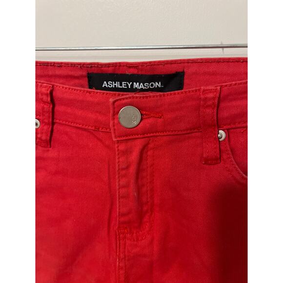 Ashley Mason, Red Disstressed Skinny Jeans, Size 28, KB255 - Picture 3 of 6